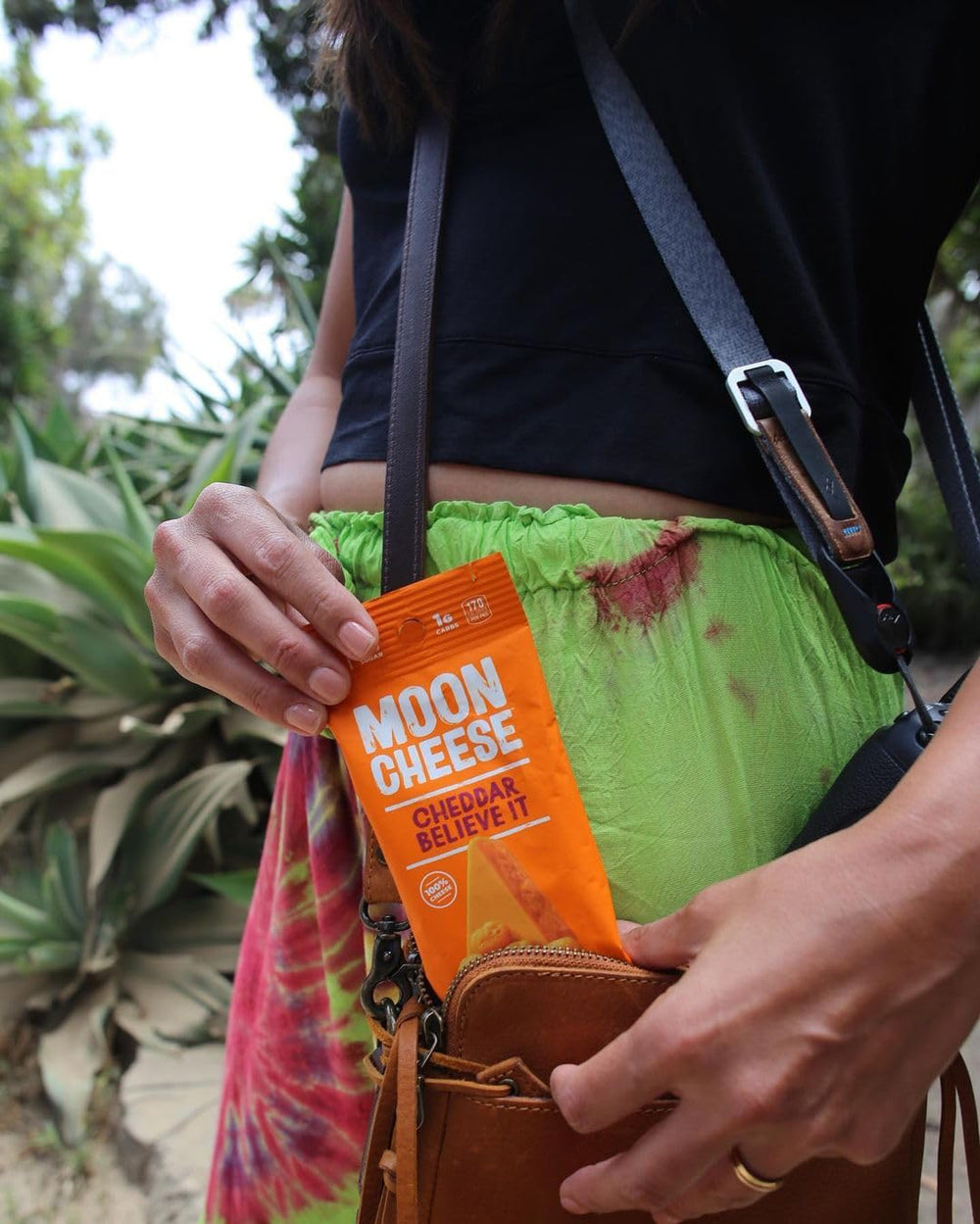 Moon Cheese Cheddar Believe It after-school snack with cheddar flavor appeal.