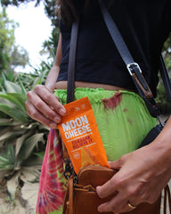 Moon Cheese Cheddar Believe It after-school snack with cheddar flavor appeal.
