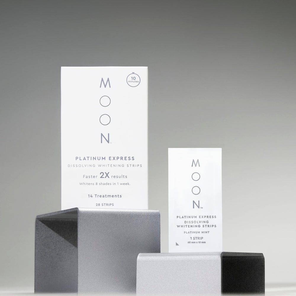 MOON strip contouring to teeth showing comfortable fit and secure stay