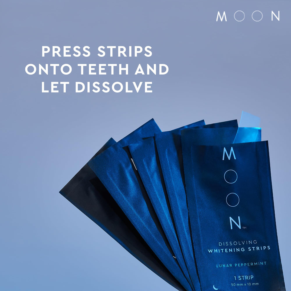 MOON dissolving strips peppermint breath leaves fresh mouthfeel