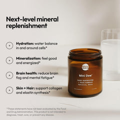 Moon Juice Mini Dew pink salt highlights mineral-rich hydration and focus.