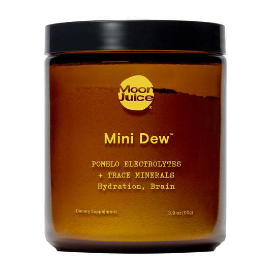 Moon Juice Mini Dew jar with powder and scoop for hydration