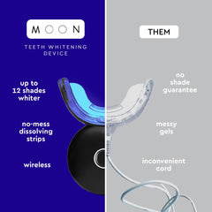 MOON peppermint strips packaging with easy, mess-free application.