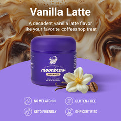 MoonBrew vanilla-latte-ingredients highlights magnesium and chamomile for nightly relaxation.