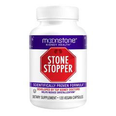 Moonstone Stone Stopper bottle packaging highlighting premium design and kidney health support