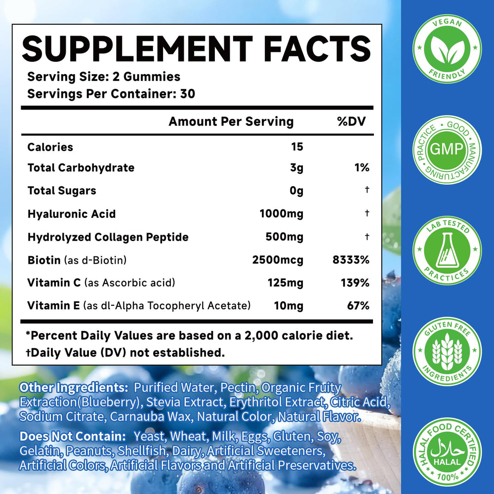MOORGUMY Blueberry-flavored gummies closeup highlights tasty, convenient supplementation.