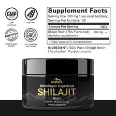MORA IMPEX Himalayan Shilajit Resin includes a lab report for transparency