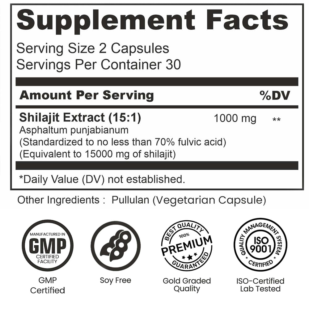 MORA IMPEX Well Being Mora Shilajit label detail highlights ingredients.