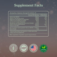 More Longevity Wellbeing ingredients include hydroxyapatite for mineralization.