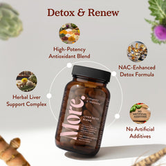 More. Liver Cleanse NAC – antioxidant-rich ingredient for steady daily liver vitality.