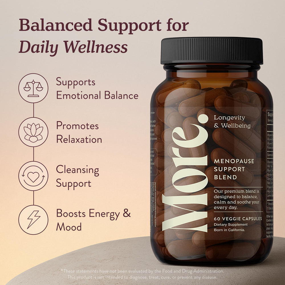 More. Longevity & Wellbeing capsules close-up highlighting easy daily use