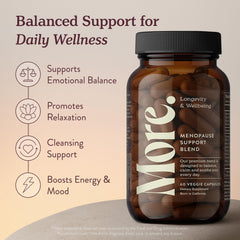 More. Longevity & Wellbeing capsules close-up highlighting easy daily use