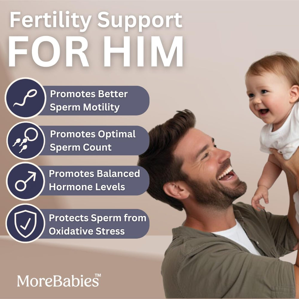 MoreBabies daily-dose packets in hand offering simple routine for fertility wellness.