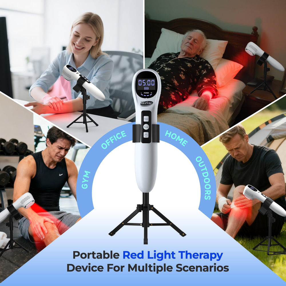Morfone dual-wavelength therapy for face and body with deep and surface coverage.