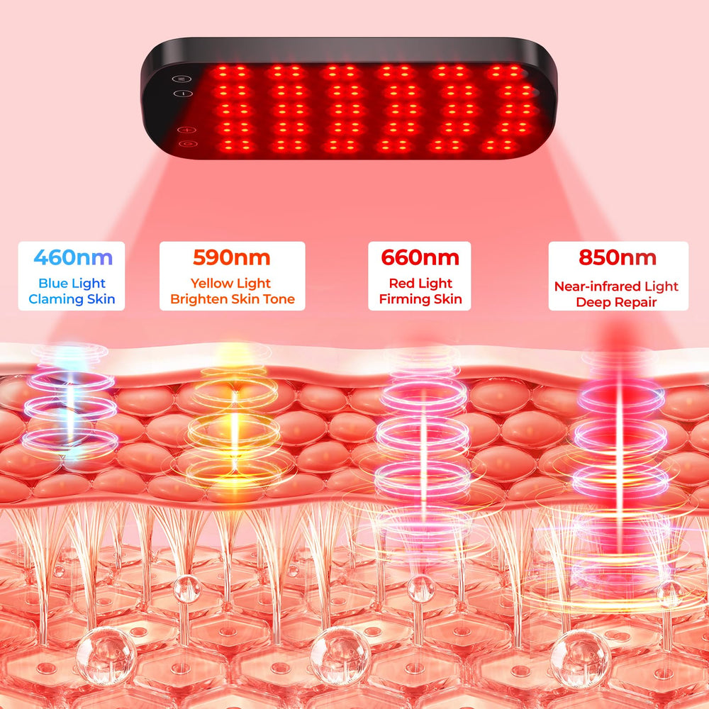 Morfone red light therapy panel on adjustable stand for versatile positioning