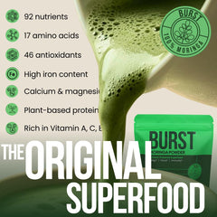 Moringa Burst energy-boost morning routine with nutrient-dense moringa powder.