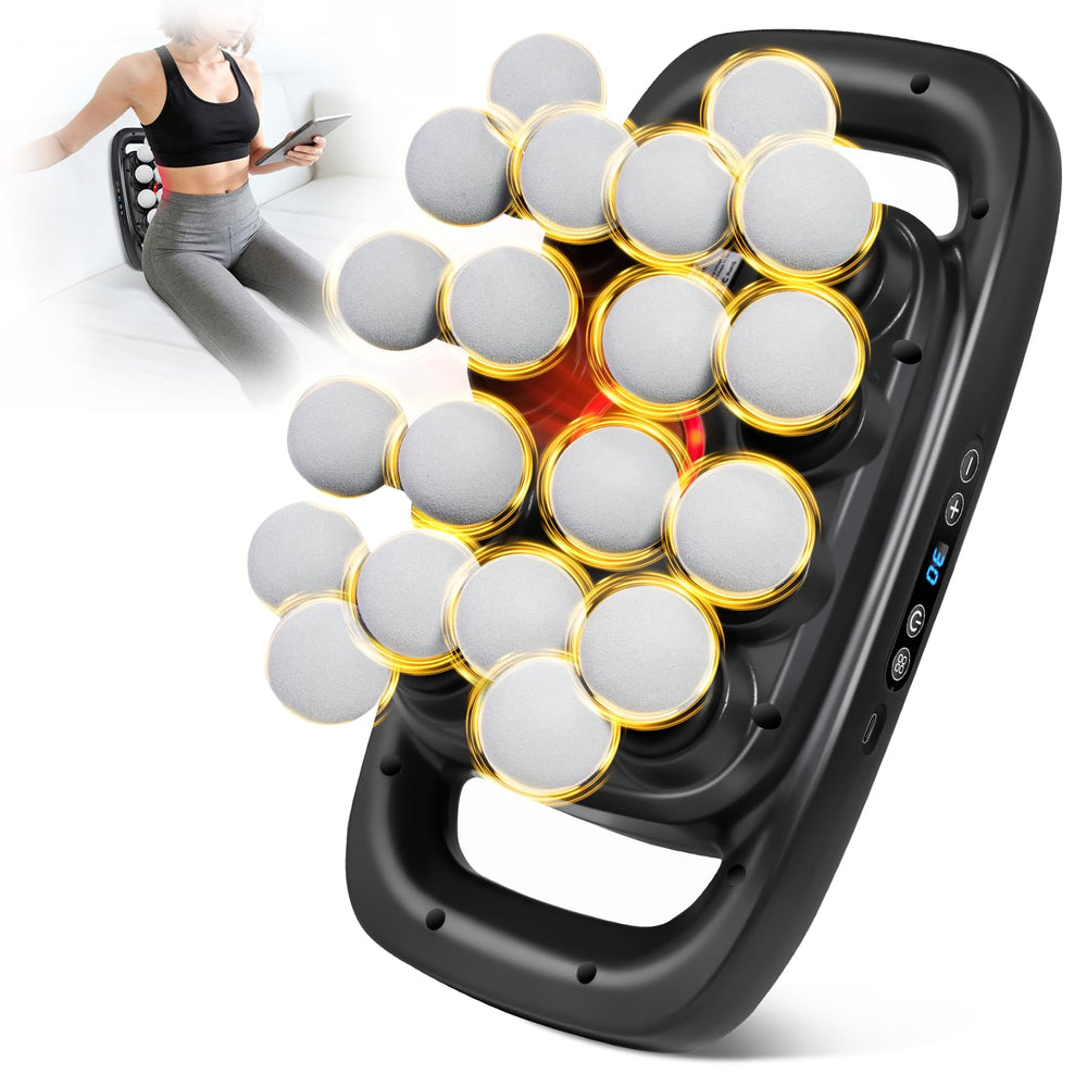 Morlivan 20-head massage gun showing full-body head coverage for targeted muscle relief after workouts.
