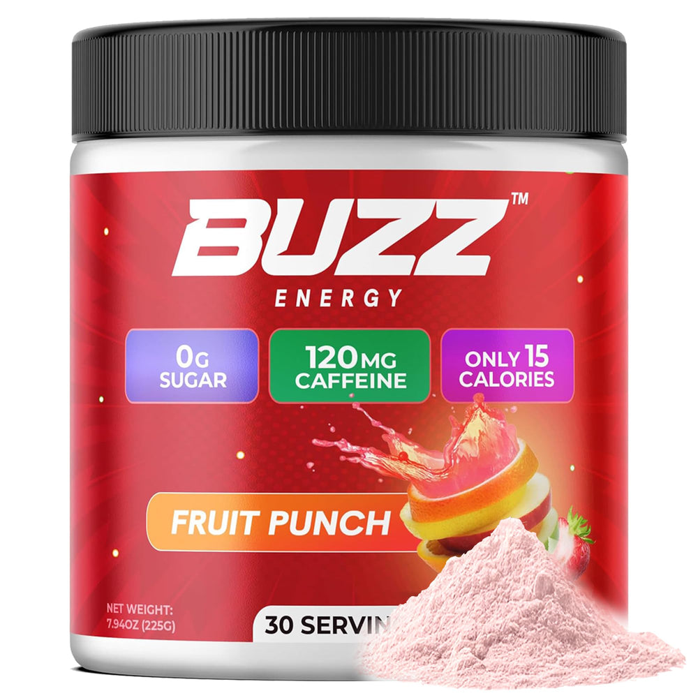 Morning Buzz compact tub and glass ready for workout session.
