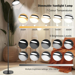 Morpholife light therapy lamp color temperatures setup for day or night use.