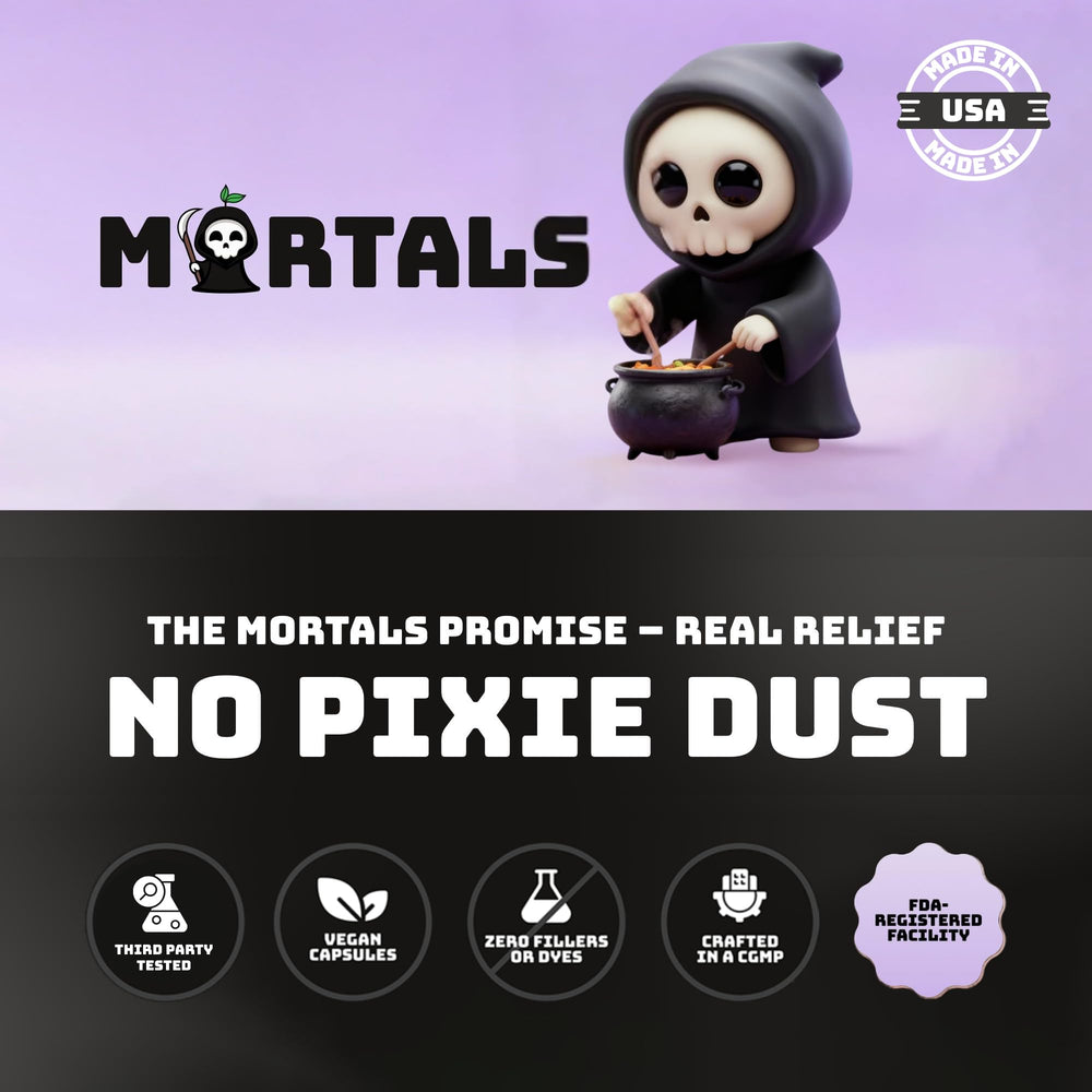 Mortals Mental Balance ingredients herbs list features calming botanicals