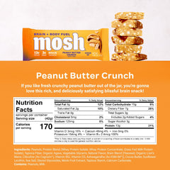 Front view of MOSH bars emphasizes protein and fiber benefits.