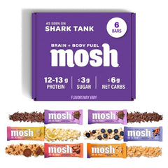 MOSH variety pack keto bar front view, convenient energy snack.
