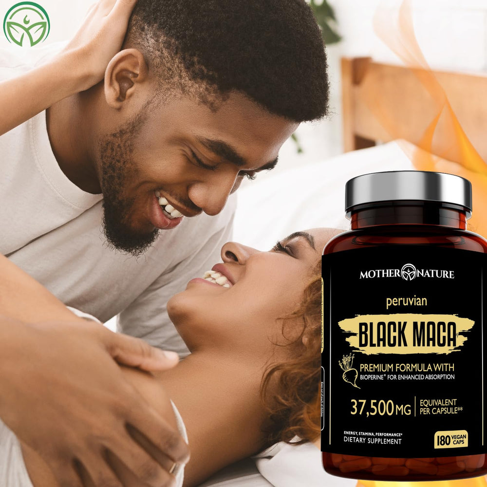Organic Peruvian maca roots from Mother Nature, authentic origin highlight.