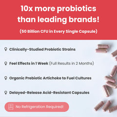 Mother's Promise cranberry-enhanced probiotic blend highlights dual-action support.