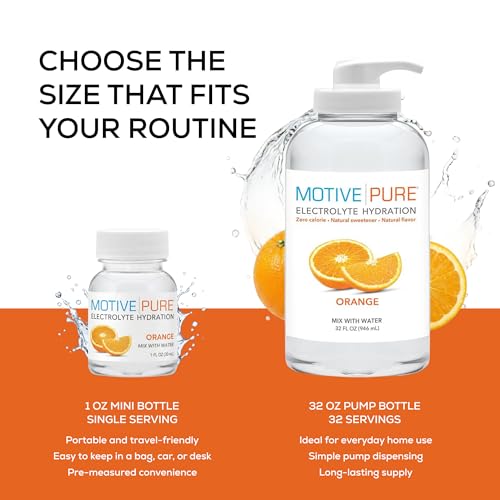 MOTIVE PURE bottle pour demonstrates easy mixing with water for flavor