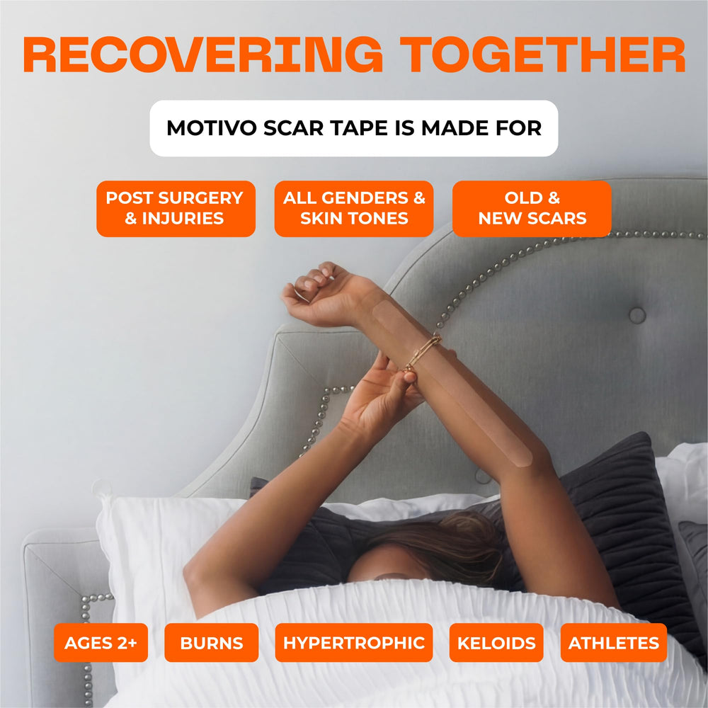 Motivo Scar Care latex-free formula suitable for sensitive skin.