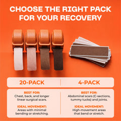 Motivo Scar Care compact packaging for easy travel.