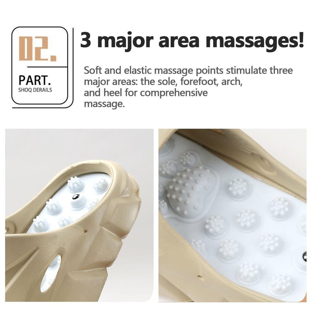 MOTTLED SKY reflexology slippers with 36 massage buttons for circulation.