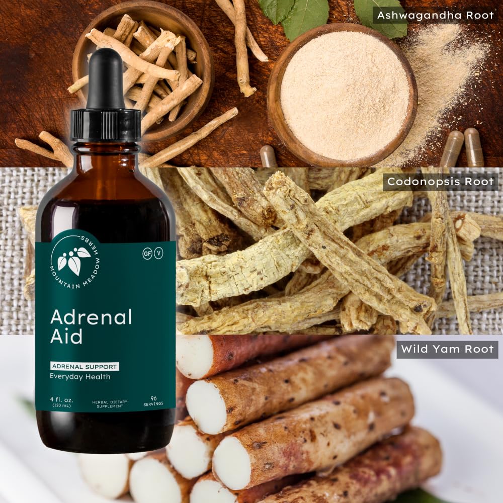 Astragalus root highlighted as a key ingredient in Mountain Meadow Adrenal Aid.