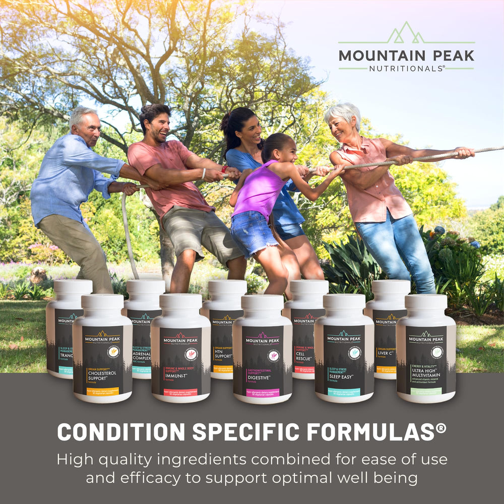 Packaging of Mountain Peak Energy Formula showcasing GMP and FDA registered facilities