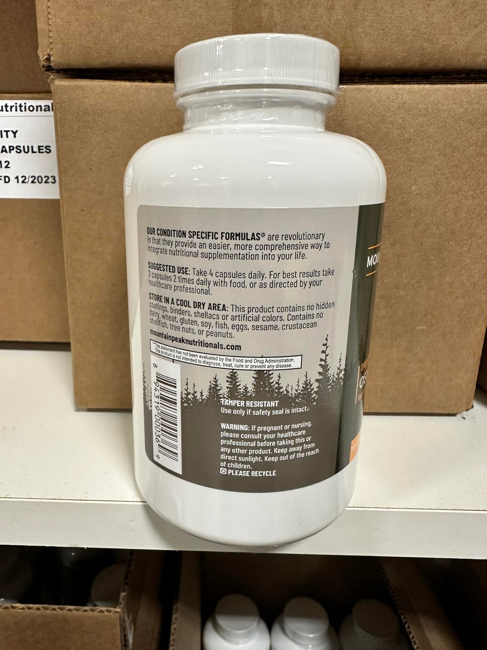 Mountain Peak Packaging box highlighting Condition Specific Formulas