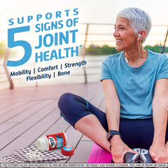 Move Free Advanced MSM tablet close-up noting collagen formation relevance.