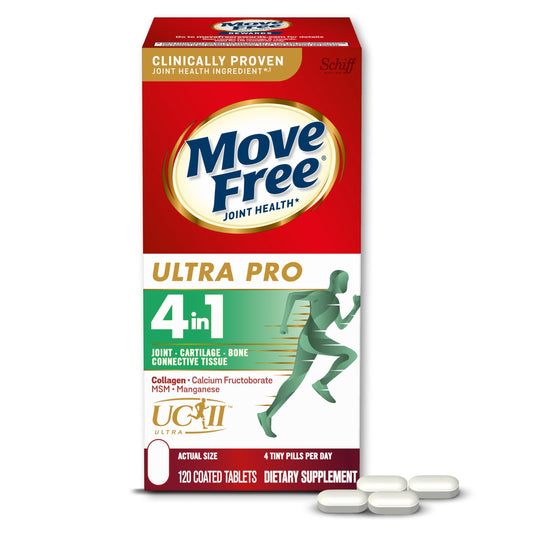 Move Free Ultra Pro bottle front view offers joint comfort cue.