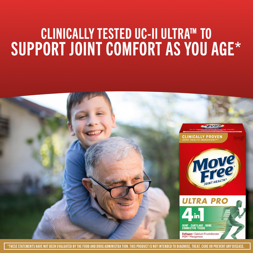 Move Free Ultra Pro tablets arranged for daily dosing.