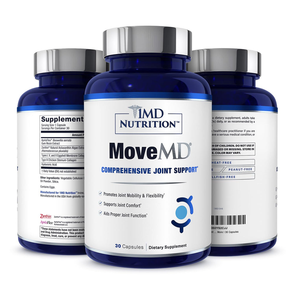 MoveMD bottle front by 1MD Nutrition for daily joint support.