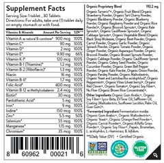 Movita label close-up showing organic fermented formula for vitality support