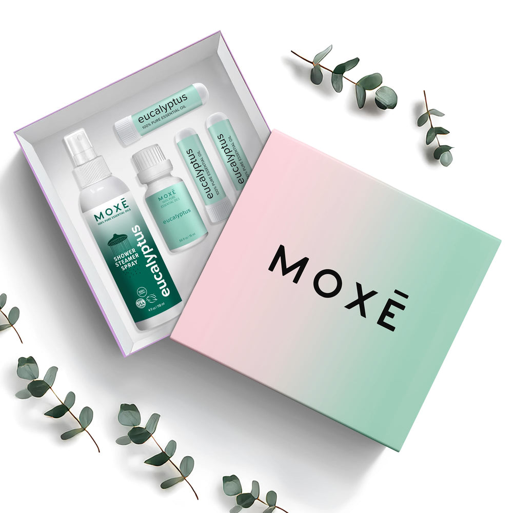 MOXE eucalyptus diffuser oil for a refreshing scent and seasonal ambiance.