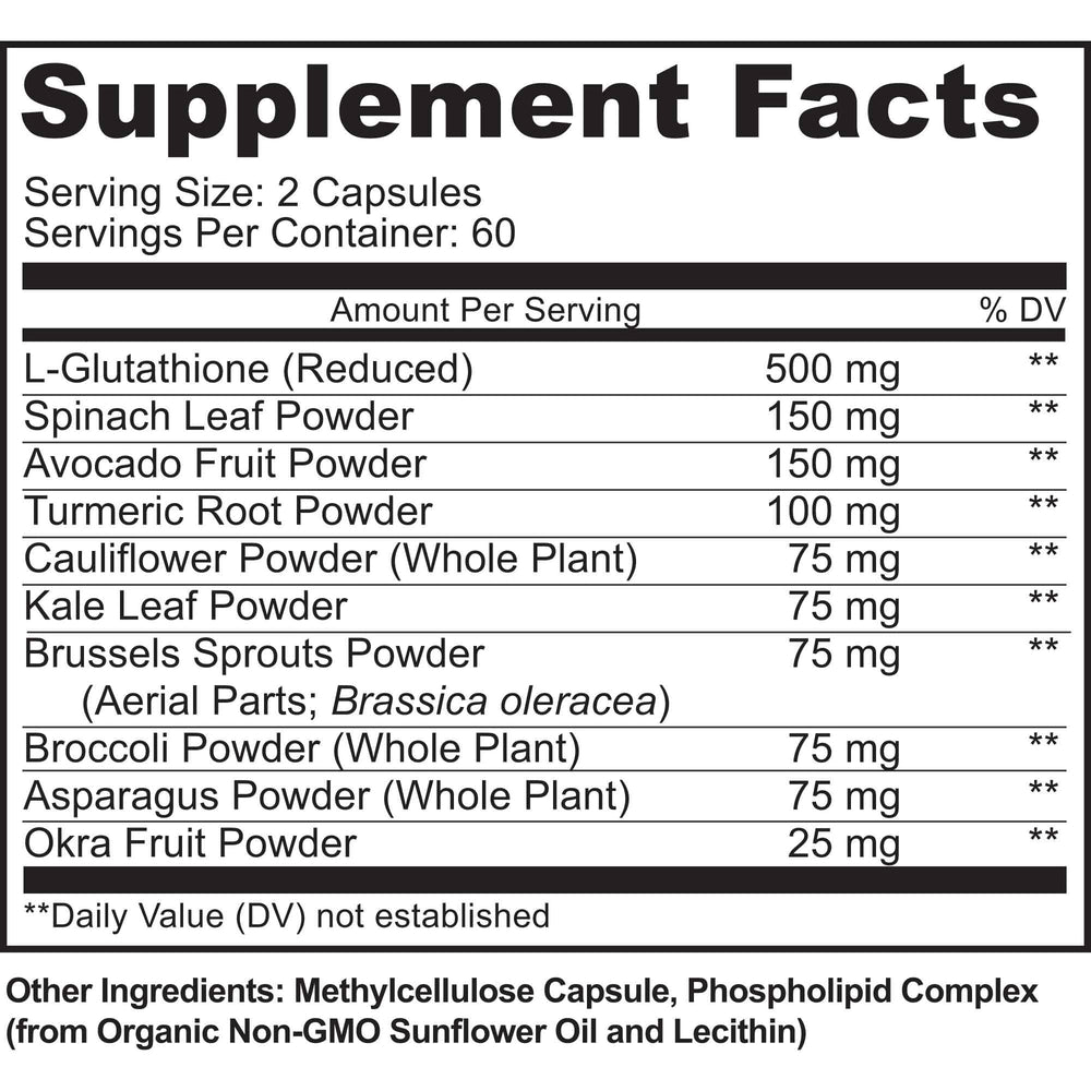 Close-up of MoxyVites glutathione capsules for easy daily intake.