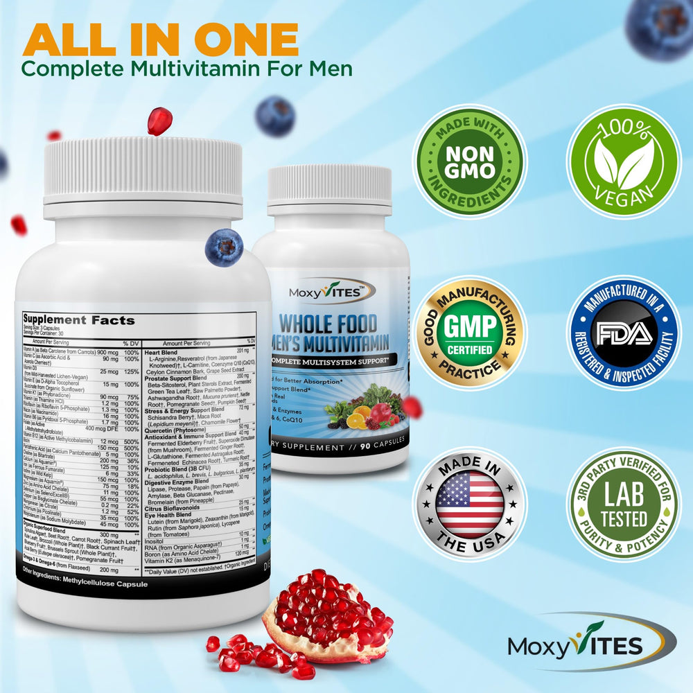 MoxyVites label design on vitamin bottle with clear ingredient information.