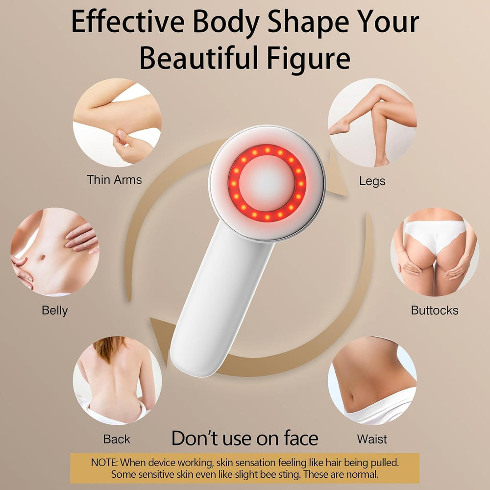 Moyac massager used on belly, waist, legs, and arms