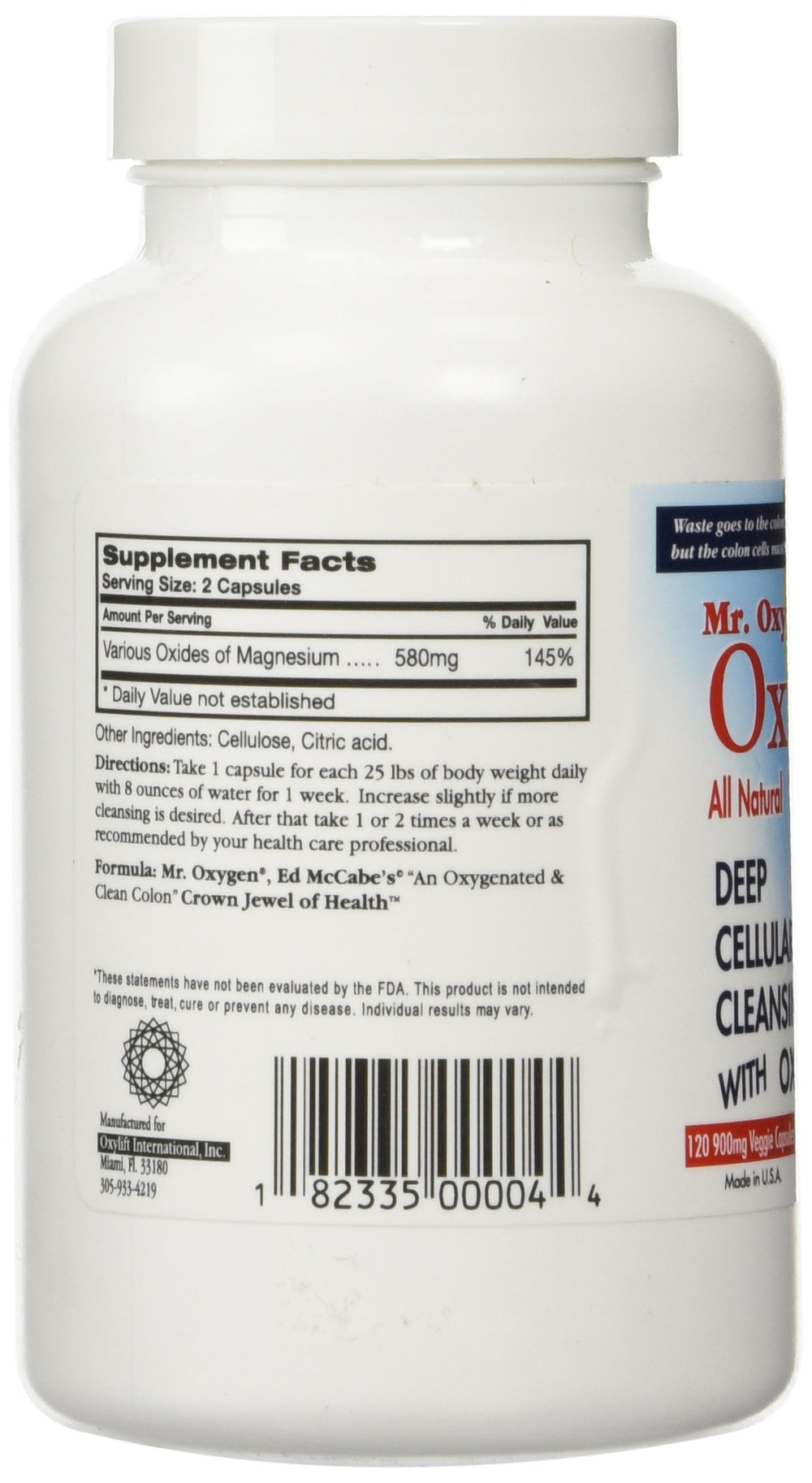 Mr. Oxygen OxyFlush packaging on display for daily use.