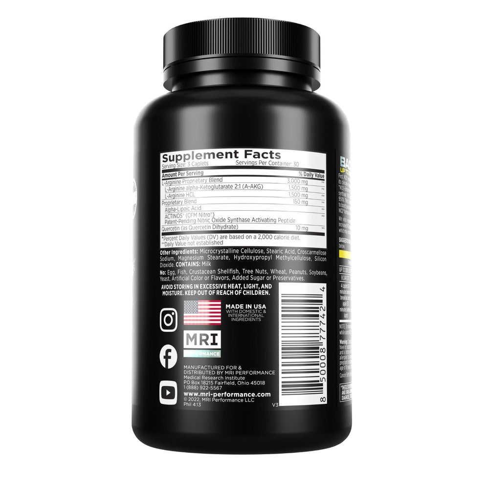 MRI Performance NO2 label closeup of the 150mg patented NO2 blend