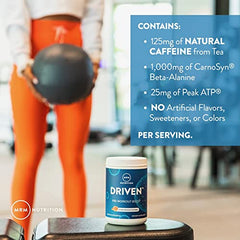 MRM Driven energy and focus visuals with caffeine and ATP support for workouts