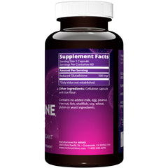 MRM Reduced Glutathione 500mg capsules closeup emphasizes stable, bioavailable form.