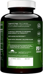 MRM Vegan Bone Maximizer dosage scoop displays serving guidance for daily use.