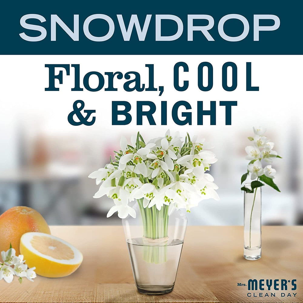 Gift-ready packaging of Mrs Meyer's Snow Drop signals thoughtful gifting